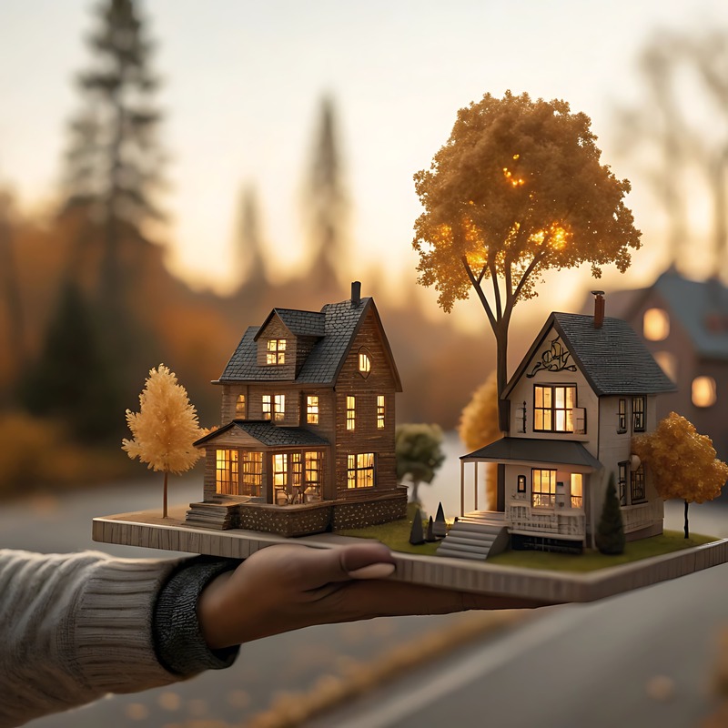 hand-holds-model-house-with-blue